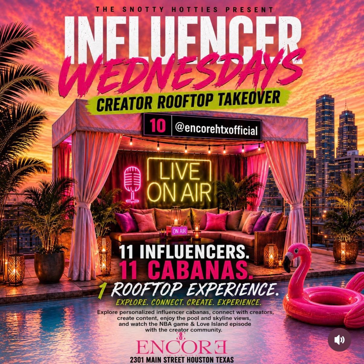 Influencer Wednesday - Creator rooftop takeover flyer