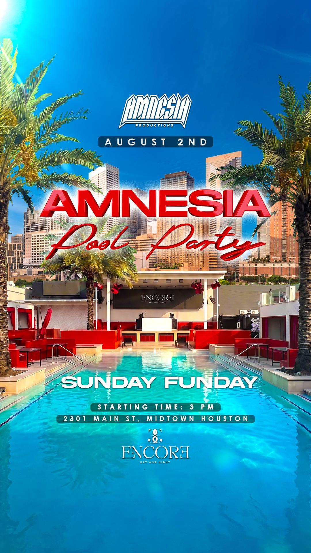 Amnesia Pool Party flyer