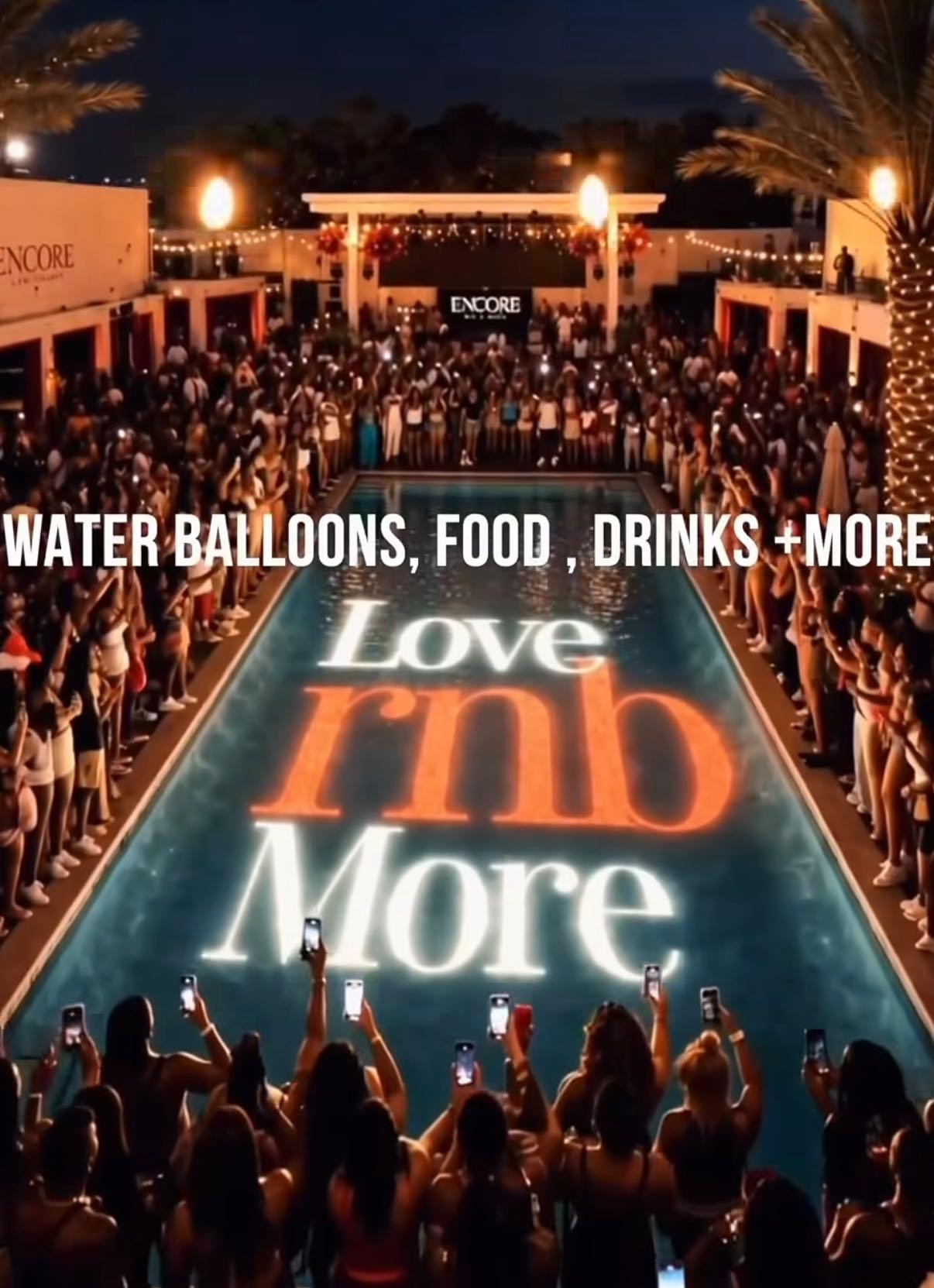 Love More RnB Pool party flyer